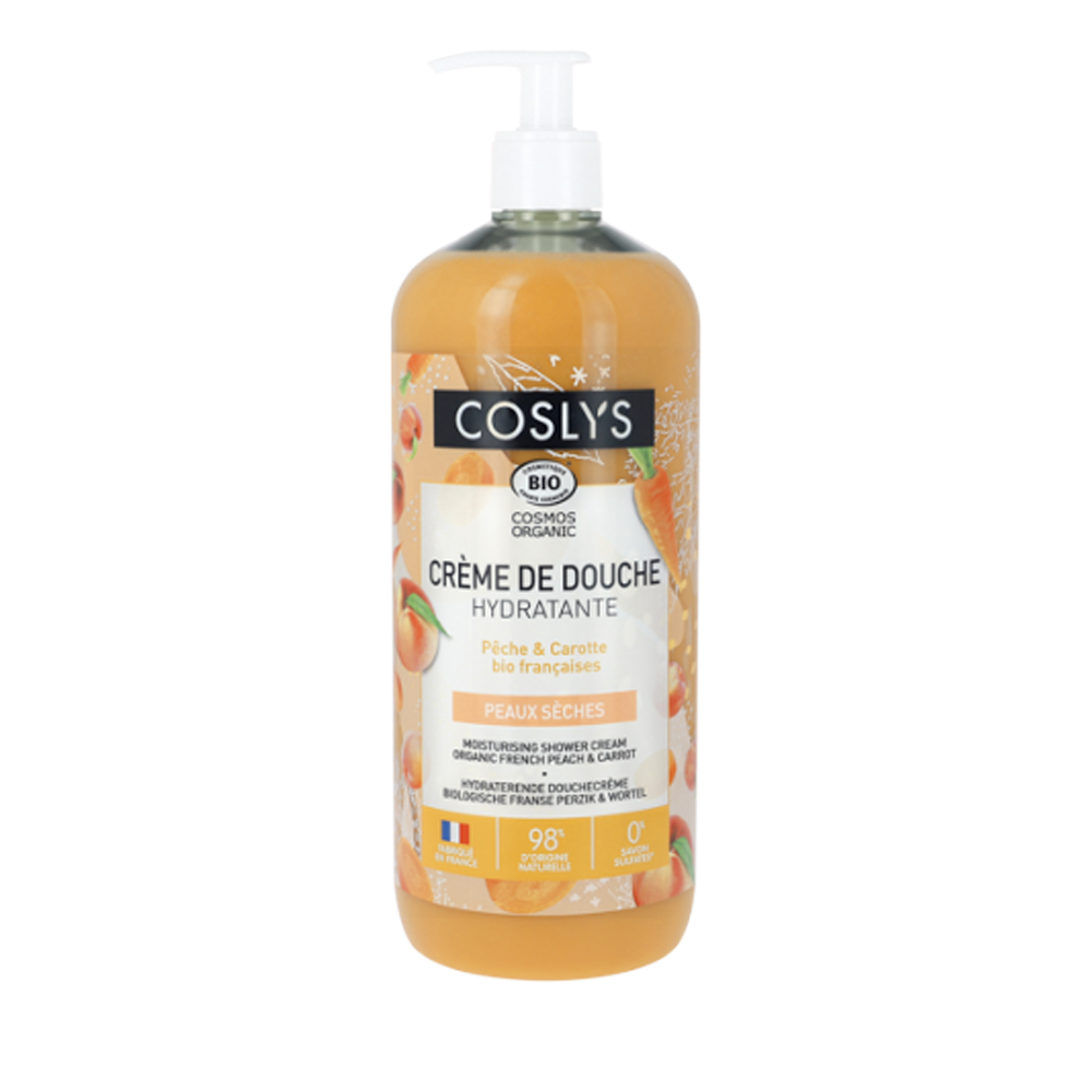 Coslys • Crème de Douche hydratante pêche-carotte 1L