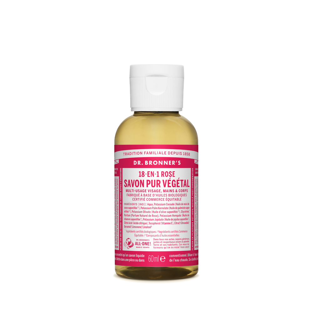 Dr Bronner's • Savon liquide pur végétal - Rose 60 ml