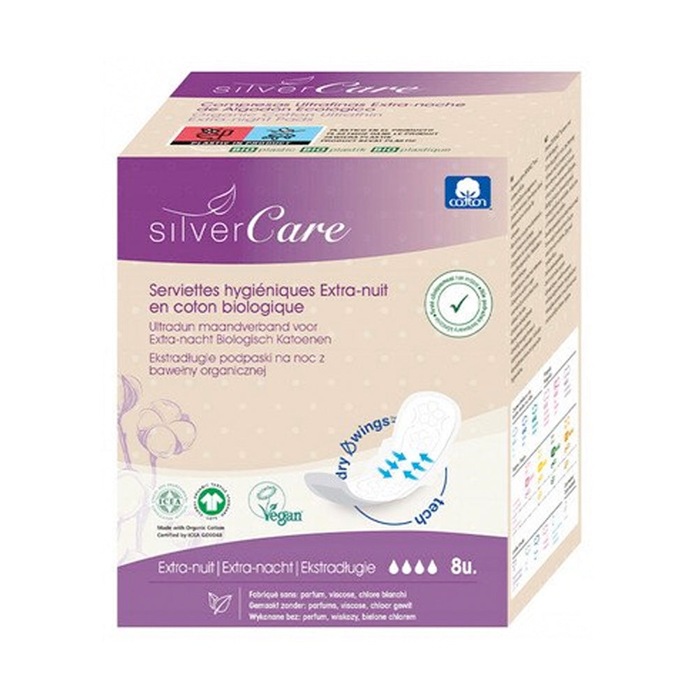 Silver Care - Serviettes hygiéniques extra-nuit