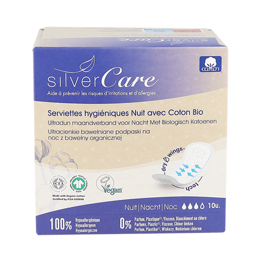 Silver Care - Serviettes hygiéniques nuit ultra-fines