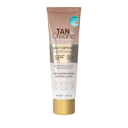 TanOrganic - Crème solaire teintée pour le visage SPF50