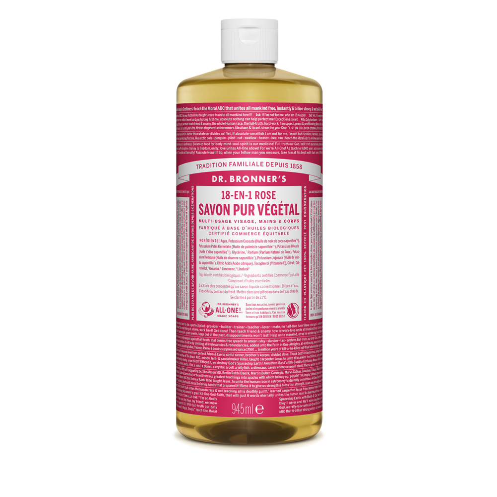 Dr Bronner's - Savon liquide pur végétal - Rose  946 ml