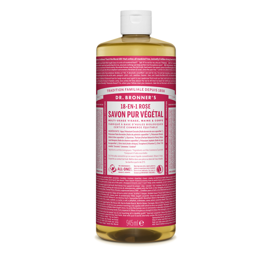 Dr Bronner's - Savon liquide pur végétal - Rose  946 ml