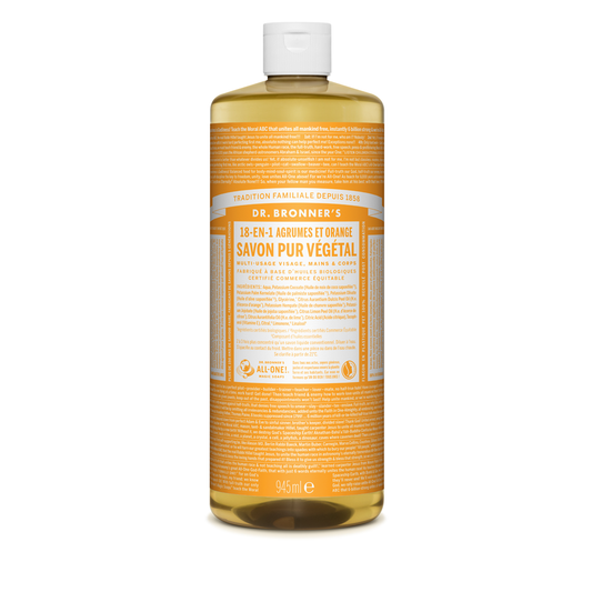 Dr Bronner's - Savon liquide pur végétal - Agrumes / Orange  950 ml