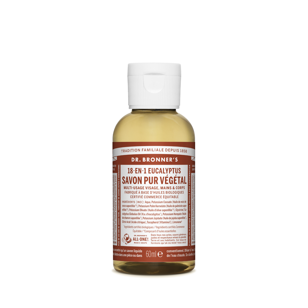 Dr Bronner's • Savon liquide pur végétal - Eucalyptus  60 ml