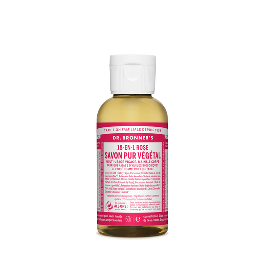 Dr Bronner's • Savon liquide pur végétal - Rose  60 ml