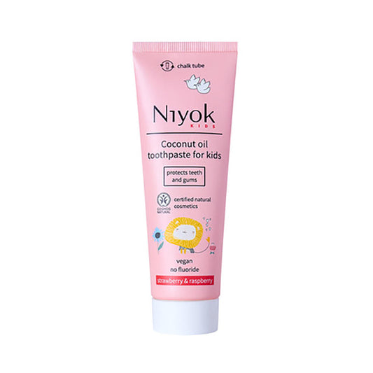 Niyok - Dentifrice Enfant à l'huile de coco / Fraise & Framboise (sans Fluor)