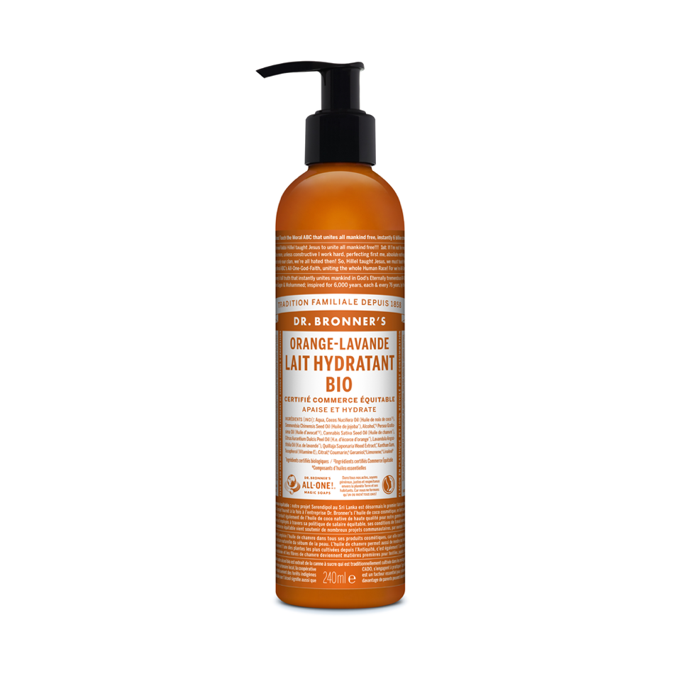 Dr Bronner's - Lait hydratant bio Orange / Lavande