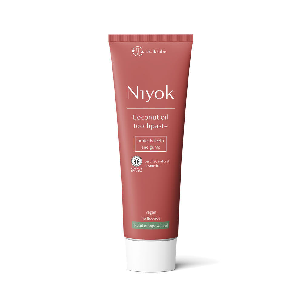 Niyok - Dentifrice à l'huile de coco / Orange sanguine & Basilic (sans Fluor)