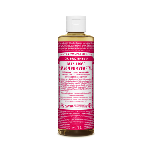 Dr Bronner's - Savon liquide pur végétal - Rose 240 ml