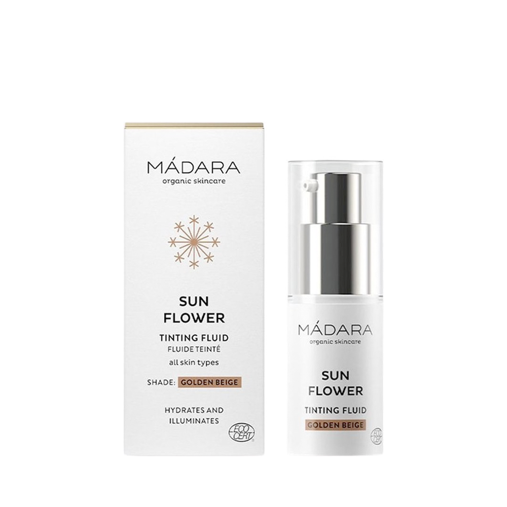 Mádara • Tinting Fluid Sun Flower Golden Beige / Fluide teintant Sun Flower beige doré  (15ml)